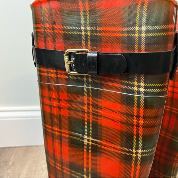 Lauren by Ralph Laurent High Shaft Black & Red Plaid Rainboots with box - Picture 8 of 13